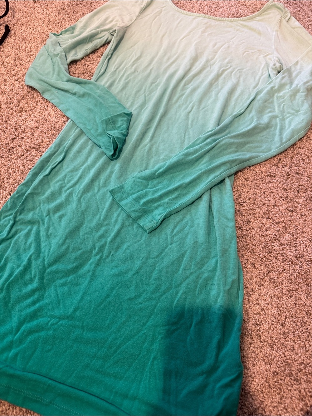 Forever 21 | Ombre Long Sleeve Knit Dress - Mint to Teal